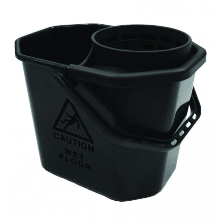 Seau unibac 12L noir avec cône d'essorage Seau unibac 12L noir avec cône d'essorage