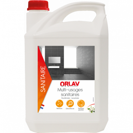ORLAV- Multiusages sanitaires fleurs blanches jasmin 5L ORLAV- Multiusages sanitaires fleurs blanches jasmin 5L